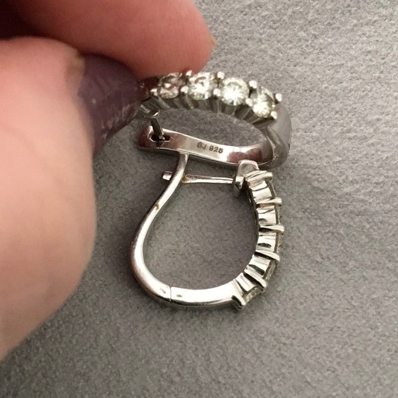 Sterling CZ Hoops, 20mm - Picture 4 of 5
